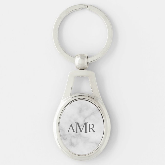 Klassisches Personalisiertes Monogramm Schlüsselanhänger (Vorderseite)