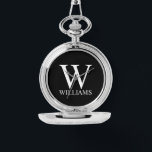 Klassisches Personalisiertes Monogramm und Name Armbanduhr<br><div class="desc">Personalisiert Monogram und Name Gift verfügen über personalisierte Monogramm und einen Namen im klassischen Serif-Schriftart auf schwarzem Hintergrund. Ideal für Ferien,  Wiedersehen und besondere Anlässe.</div>