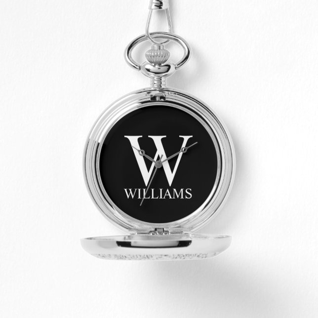 Klassisches Personalisiertes Monogramm und Name Armbanduhr (Vorderseite)
