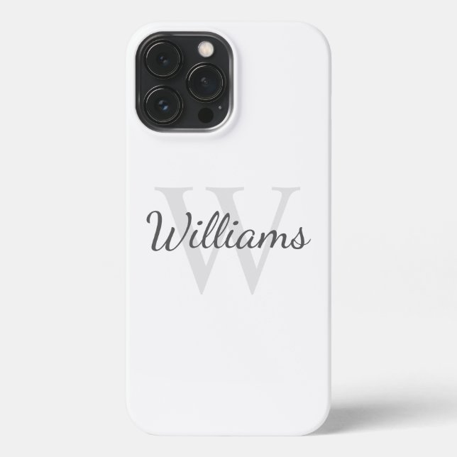 Klassisches Personalisiertes Monogramm und Name iPhone 13 Pro Max Hülle (Rückseite)