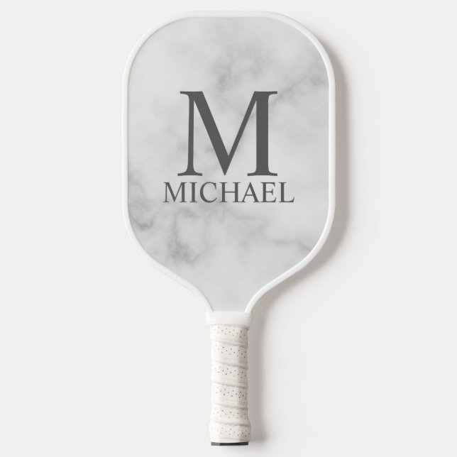 Klassisches Personalisiertes Monogramm und Name Pi Pickleball Schläger (Vorderseite)