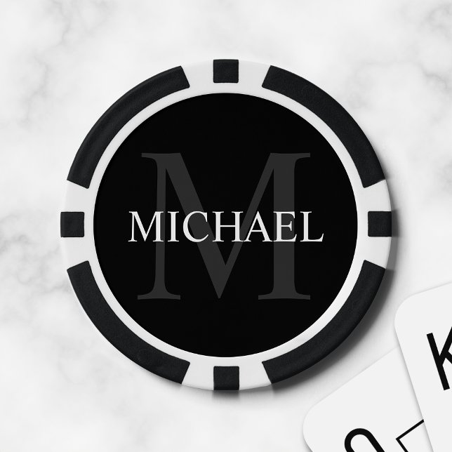 Klassisches Personalisiertes Monogramm und Name Pokerchips (Von Creator hochgeladen)