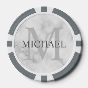 Klassisches Personalisiertes Monogramm und Name Pokerchips