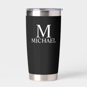 Klassisches Personalisiertes Monogramm und Name Thermobecher