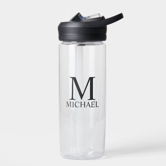 Klassisches Personalisiertes Monogramm und Name Trinkflasche (Links)