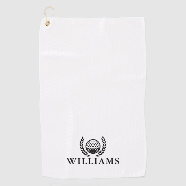 Klassisches personalisiertes Namensmonogramm Golfhandtuch (Vorderseite)