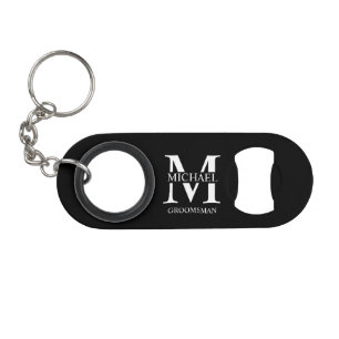 Klassisches personalisiertes Patenmonogramm und Na Mini Flaschenöffner