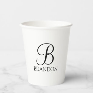 Klassisches Personalisiertes Skriptmonogramm und N Pappbecher