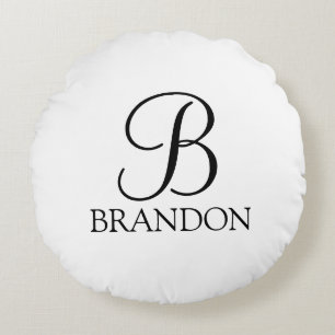 Klassisches Personalisiertes Skriptmonogramm und N Rundes Kissen