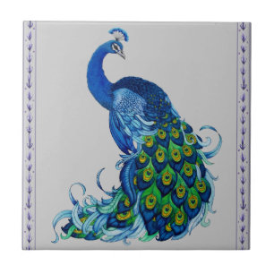 Klassisches Pfauendesign Fliese