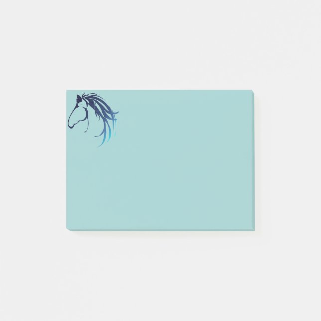 Klassisches Pferdekopflogo in blau Post-it Klebezettel (Vorderseite)