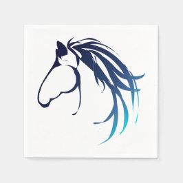 Klassisches Pferdekopflogo in blau Serviette