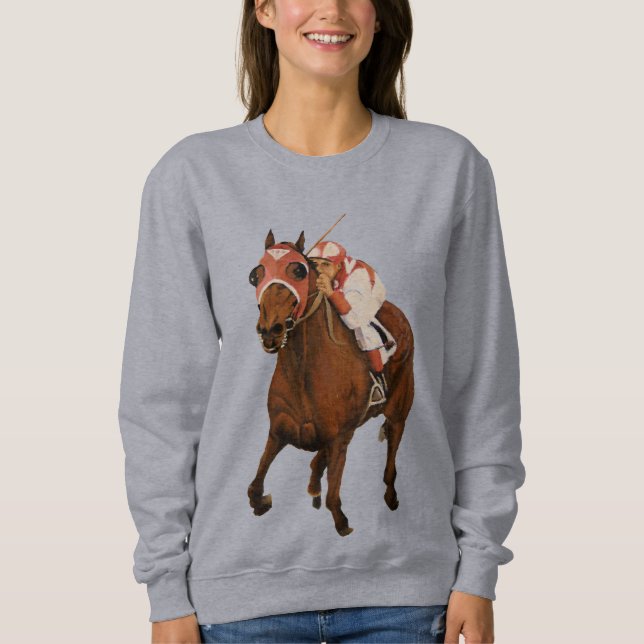 Klassisches Pferderennen Seabiscuit über Kriegadmi Sweatshirt (Vorderseite)