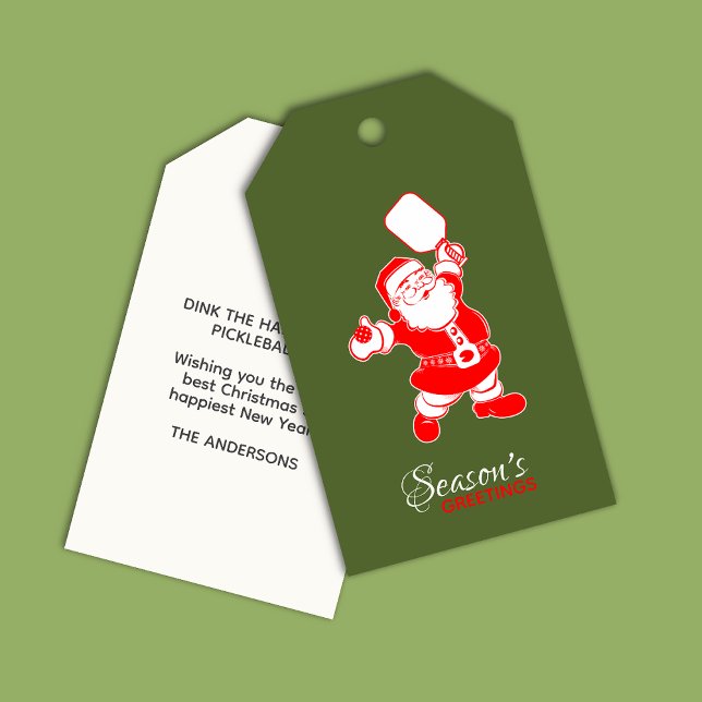 Klassisches Pickleball Weihnachten Grün Geschenkanhänger (Von Creator hochgeladen)