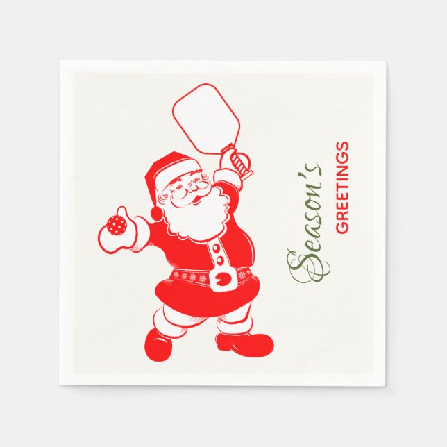 Klassisches Pickleball Weihnachten Serviette (Vorderseite)