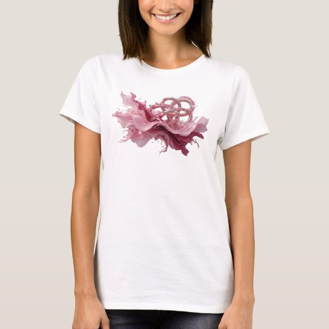 Klassisches Pink ABSTRACT ART Statement T-Shirt (Vorderseite)