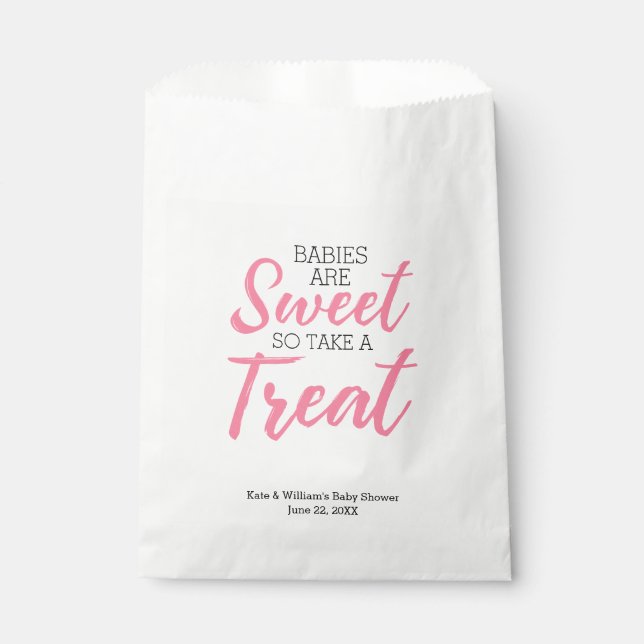 Klassisches Pink Babies Sweet Girl Baby Shower Par Geschenktütchen (Vorderseite)