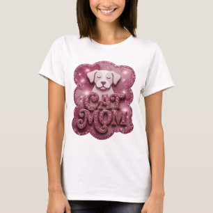 Klassisches Pink CAT MOM Statement T-Shirt