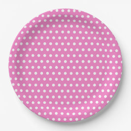 Klassisches Pink- und Weißpolka-Dot-Party Pappteller