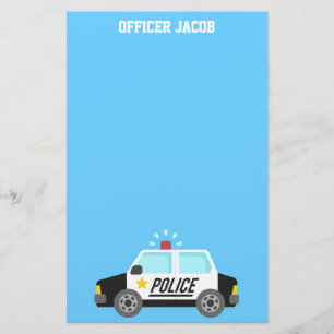 Klassisches Polizeiauto mit Sirene für Kinder Briefpapier