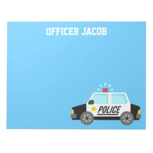 Klassisches Polizeiauto mit Sirene Kinder Notizblo Notizblock
