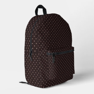 Klassisches Polka-Punkt-Muster, Braun, Boho-Polka- Bedruckter Rucksack