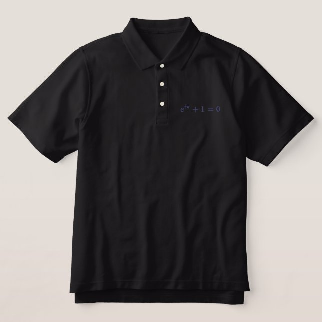 Klassisches Poloshirt: Euler-Identität, klein, gra (Design Vorderseite)