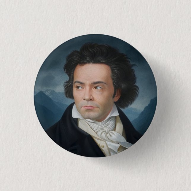 Klassisches Portrait von Beethoven Button (Vorderseite)