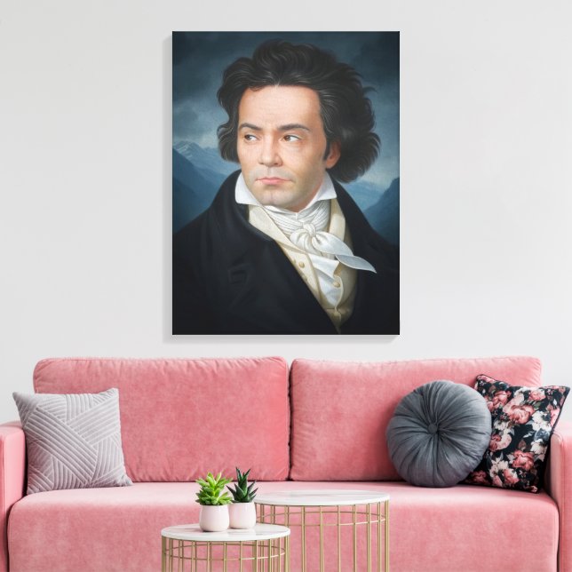 Klassisches Portrait von Beethoven Leinwanddruck (Insitu (Wohnzimmer))