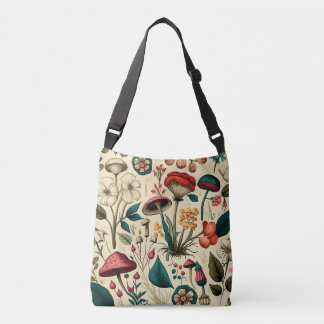 Klassisches Premium-Mushroom und Blume-Design Tragetaschen Mit Langen Trägern
