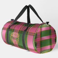Klassisches Preppy-Karo Rosa Grün Monogrammiert