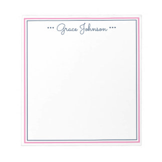 Klassisches Preppy-Personalisiert-Notepad | Marine Notizblock