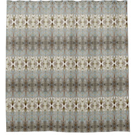 Klassisches Print-Design mit Blau-Grau Duschvorhang