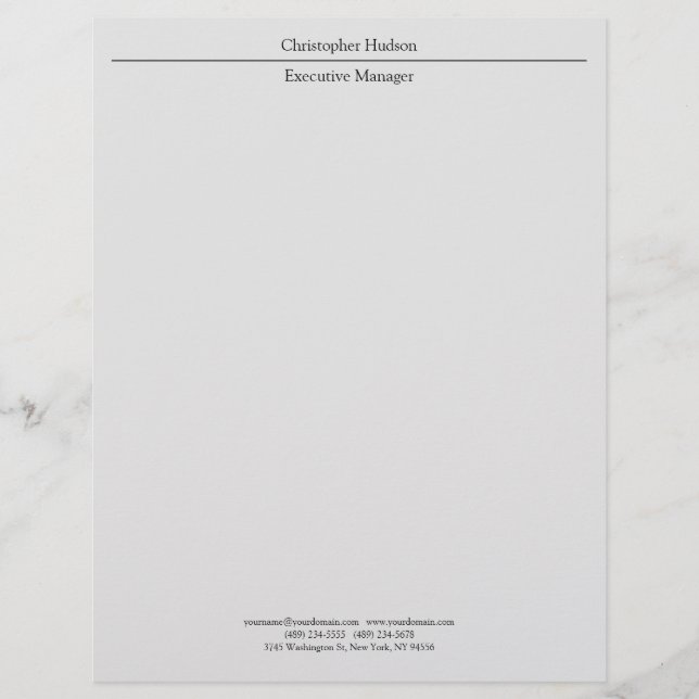 Klassisches Professional Hellgrau Einfach Schlicht Briefbogen (Vorderseite)