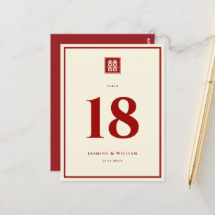 Klassisches Quadrat Doppeltes Glück Chinesische Ho Postkarte
