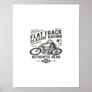 Klassisches Racing mit flachem Gleis Poster