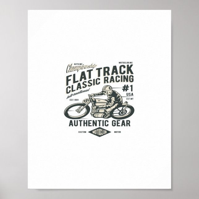 Klassisches Racing mit flachem Gleis Poster (Vorne)