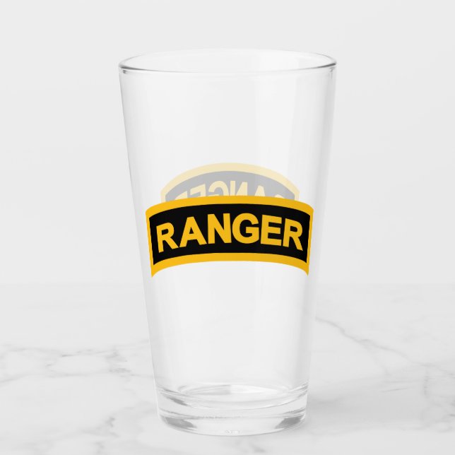 Klassisches Ranger Tab-Bier-Glas Glas (Vorderseite)