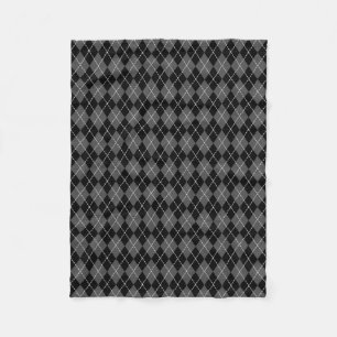 Klassisches Rauten-Diamant-Muster-Schwarz-weißes Fleecedecke