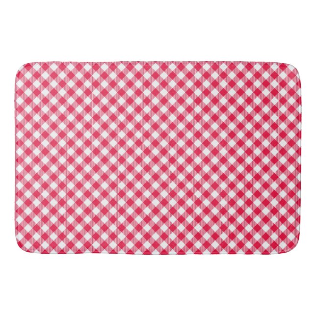 Klassisches Red Gingham Country Pattern Badematte (Vorderseite)