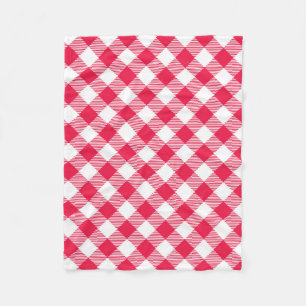Klassisches Red Gingham Country Pattern Fleecedecke