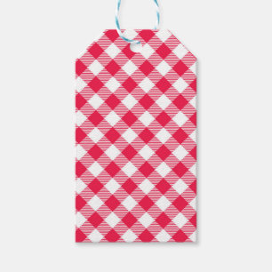 Klassisches Red Gingham Country Pattern Geschenkanhänger