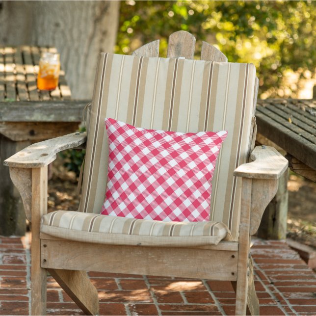 Klassisches Red Gingham Country Pattern Kissen (Stuhl)