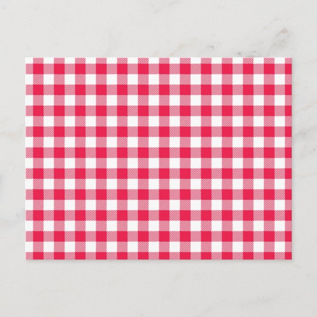 Klassisches Red Gingham Country Pattern Postkarte (Vorderseite)