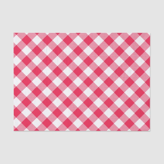 Klassisches Red Gingham Country Pattern Seidenpapier (Vorderseite)