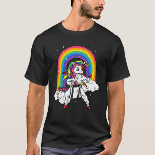 Klassisches Regenbogen-Einhorn Karate Taekwondo MM T-Shirt