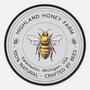 Klassisches, reines Honey Round Stickers Editable 