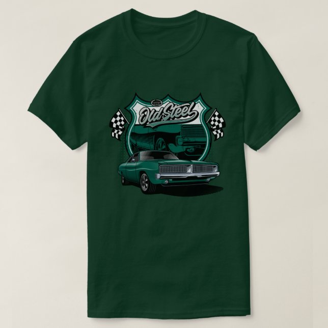 Klassisches Rennmuster aus altem Stahl T-Shirt (Design vorne)