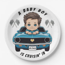 Klassisches Rennwagen-Baby-Junge-Cruisin'-In-Dusch