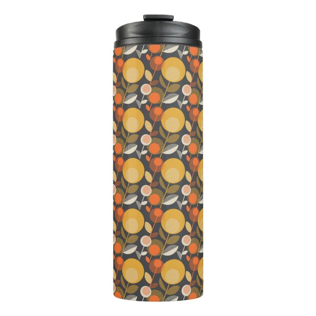 Klassisches Retro Blumenmuster Thermosbecher (Vorderseite)